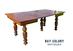 19TH CENTURY ANTIQUE VICTORIAN OAK DINING TABLE / BANQUET TABLE WITH 5 LEAVES - 7.5+ FEET LONG. This should comfortably...