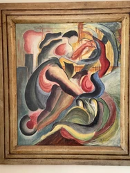 JOSEPH MEIERHANS AMERICAN SWISS ABSTRACT ARITST 1890-1981 ORIG OIL ON CANVAS.