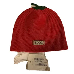 GUCCI kids hat Knit NWT Red Size M.