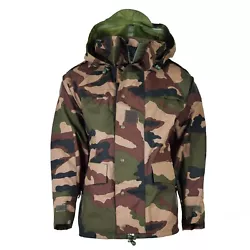 Genuine French army waterproof jacket in CCE camouflage pattern. Made from 3-layer laminate material similar...