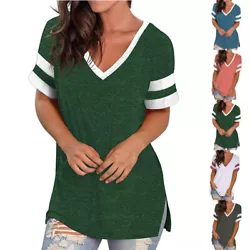 Neckline: v-neck. Style: fashion,casual. Due to the light and screen difference, the items color may be slightly...