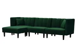 The sofa and chaise can each be used as separate individual seating or bed units. Overall - Sofa. Sleeper size. - Soft...