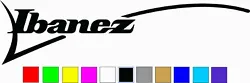 IBANEZ Guitar Vinyl Decal . Die-cut single color decal with NO BACKGROUND. Decals adhere to MOST clean, smooth...