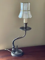 Approximately 18” high 7” wide 4” wide base. Nice old desk lamp. Wear commensurate of age and use.