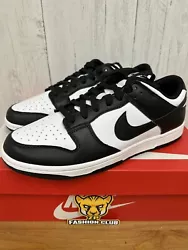 The upper Nike Dunk Low Retro White Black is constructed of white leather with black leather overlays and Swooshes. A...