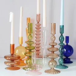 Suitable for all standard candle sizes. Elegant decoration: Crystal glass candle holders can add a touch of...