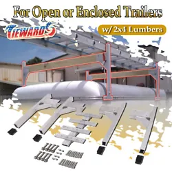 Aluminum roof ladder rack bracket kit fit for most enclosed trailers cargo vans whatever flat or round roofs. 2