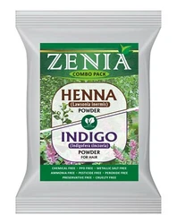 Amount of Zenia Henna & Indigo Required. Pure Henna Powder (Lawsonia Inermis). Step 1: Henna Application. Mix Henna...