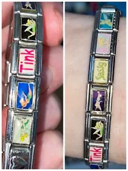 Vintage y2k Disney Tinker Bell Italian Charm bracelet. Vintage y2k custom made Tinker Bell Italian Charm Bracelet 12...