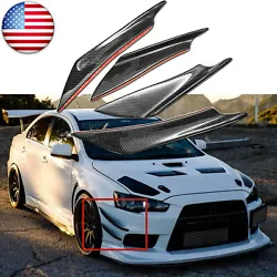 Item Description • This listing is for two pairs (2 L & 2 R) Carbon Fiber Look Front Bumper Canards Splitters for...