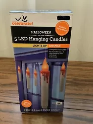 Hanging Candles LED Floating Halloween Lights Up Orange. The candles stand at 7”inches tall, they have orange...