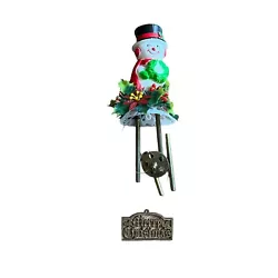 Vintage Kitschy Christmas snowman blowmold Plastic Wind Chime w/Christmas Holly. Condition: new old stock, see photos...