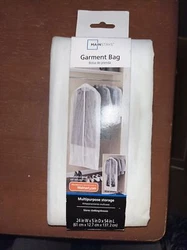 NEW MAINSTAYS GARMENT BAG - 24 in. W x 5 in. D x 54 in. L.