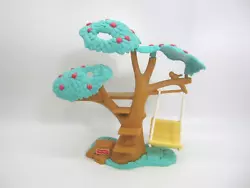 APPLE TREE with FORT~TREEHOUSE. FISHER PRICE Loving Family DOLLHOUSE 1997. and YELLOW SWING.