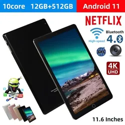 10.1 inches 12+512GB WiFi Tablet Android 11 HD Bluetooth Game Tablet Computer With Dual Camera Built In Netflix  .