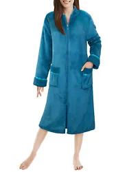 ZIP UP FLEECE ROBE - Designed to be comfortable and soft. Plush, warm, cozy, snug, makes it great for leisure, after...