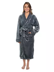 We accented the robe with satin trim to give it an extra luxurious feel and added the waffle texture cuff, neck, and...