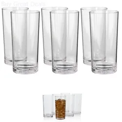 The crystal-clear design of this 24-ounce tumbler makes it look like glass but it is made of break-resistant material....