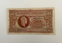 Ancien billet de banque français de 500 francs de 1945 série 92M 