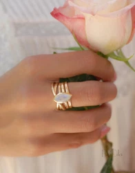 Style :> Dainty Ring. Gemstone :> Moonstone. 925 sterling silver consists of 92.5% pure silver and the remaining 7.5%...