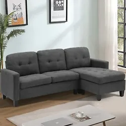 【Convertible Sectional Sofa】: JOVNO modular sofa consists of 4 parts, three of which have backrests and cushions....