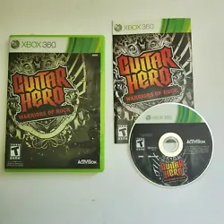 Guitar Hero: Warriors of Rock (Microsoft Xbox 360, 2010) CIB Tested Working.  Complete  Tested and working  Clean disc ...
