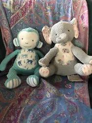 Set of 2 Bunnies by the BayStuffed Monkey and Elephantstuffed monkey and elephant are made of super-soft corduroy with...