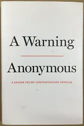 A Warning Hardcover by Anonymous NEW 📖 - actual item pictured. With the 2020 election on the horizon, Anonymous is...