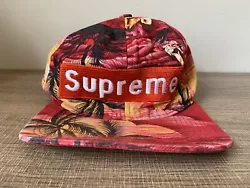 Supreme Hat Tripical Sunset Pattern, Adjustable Band, Authentic, Made in USA.