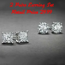Surgical Hypoallergenic Stainless Steel Stud Earrings with Cubic Zirconia, sold in pair. If you have multiple ear...