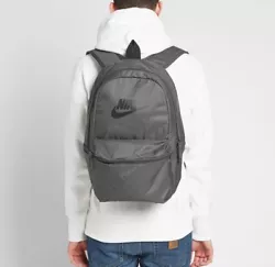 Nike Heritage Backpack Thunder Grey/Black BA5749-050. Densely woven polyester provides heavyweight supportZippered main...