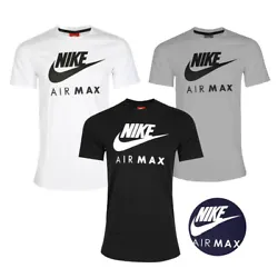 Nike Mens T-Shirt Air Max Slim Fit Athletic Short Sleeve Crewneck Work Out Tee, Navy, 2XL.