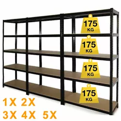 Heavy Duty 5 Tier Boltless Racking Storage Shelves. ★ 5 Tier Shelf, Standard: H 150 x W 70 x D 30 Cm Approx. / H 180...