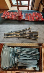 10 aiguillages gauches électriques 385 mm Jouef 4185. 6 aiguillages gauches manuels 385 mm Jouef 4085. 5 aiguillages...
