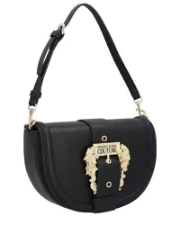 About the brand: Versace luxury with a contemporary, youthful edge.. Shoulder Bag in black polyester and gold-tone...