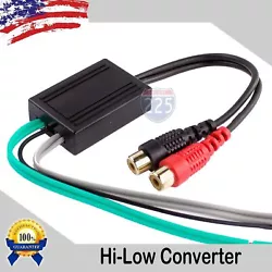 Converts 2 channels of speaker wire to RCA outputs. -High to Low Compact Line Output Converter. Line Output Converter....