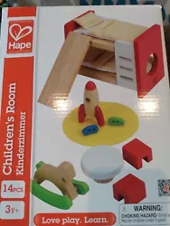 Hape Wooden Doll House Furniture Childrens Room with Accessories.  With box.  Could be some marks here and there. ...