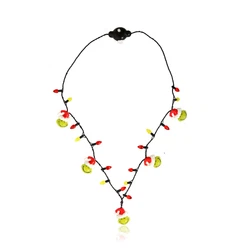 Christmas jewelry fashion necklace decked out with light-up christmas lights along the chain!