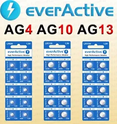 EverActive AG4 - LR66 Équivalence : LR1154, A76/1166A, 303/357. EverActive AG10 - LR54 Équivalence : LR626, SR626W,...