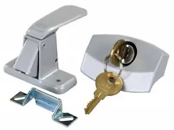 It is constructed of die cast steel and is painted silver for universal application. Universal door latch. Mounting...