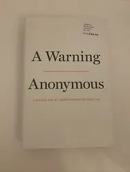 A WARNING BY ANONYMOUS HARDCOVER BRAND NEW. Condition is 