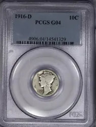 1916-D Mercury Dime 10c PCGS G4 G04