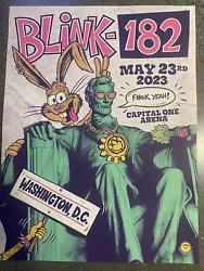 2023 Blink 182 Tour Poster Capital One Arena Washington DC Concert D.C. Burrito. Poster is in Mint condition and...