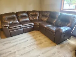 used sectional sofa couch leather Reclining. Condition is Used. Local pickup only.