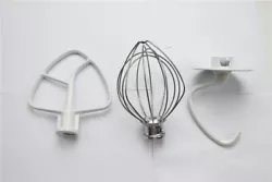 3, Includes 1 x K45DH dough hook, 1 x K45WW wire whip, 1 x K45B coated flat beater, 3 piece set of stand mixers. K45B...