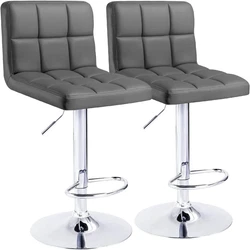 Bar Stools Modern PU Leather Height Adjustable Swivel Barstools Armless Kitchen Counter Bar Chairs Hydraulic Island Bar...