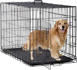 Features a removable carrying handle that can be mounted on any side of the crate as needed.Dog cage dog crate dog...