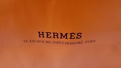 Vintage Hermès Paris paper fold-over-handle gift bag. 17.5” X 10.5” X 4”.Preowned, in excellent condition. From...
