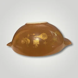 Vintage Pyrex Early American Cinderella 4qt. Brown & Gold 444 10 1/2