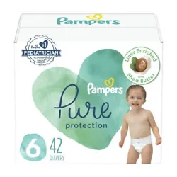 Pampers Pure Protection diapers are crafted with thoughtfully chosen materials for dry and healthy skin. Absorbent...